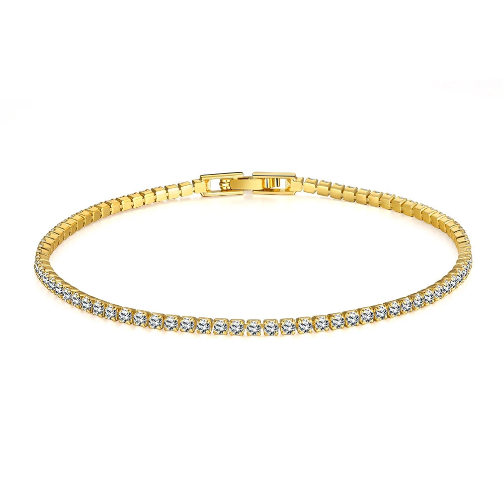Real Moissanite Bracelet for Women S925 Sterling Silver 4Mm Diamonds Tennis Bangles Chains Sparkling Fine Jewelry
