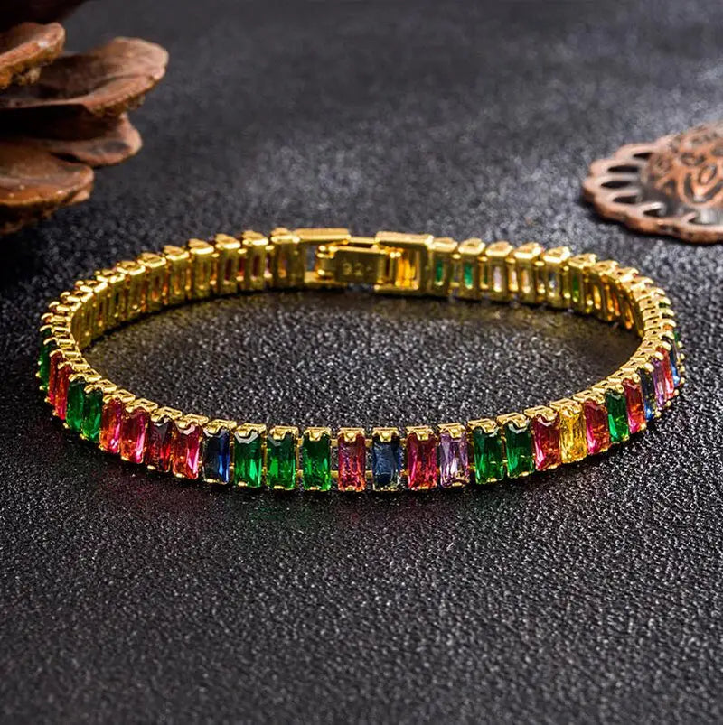 Real Moissanite Bracelet for Women S925 Sterling Silver 4Mm Diamonds Tennis Bangles Chains Sparkling Fine Jewelry