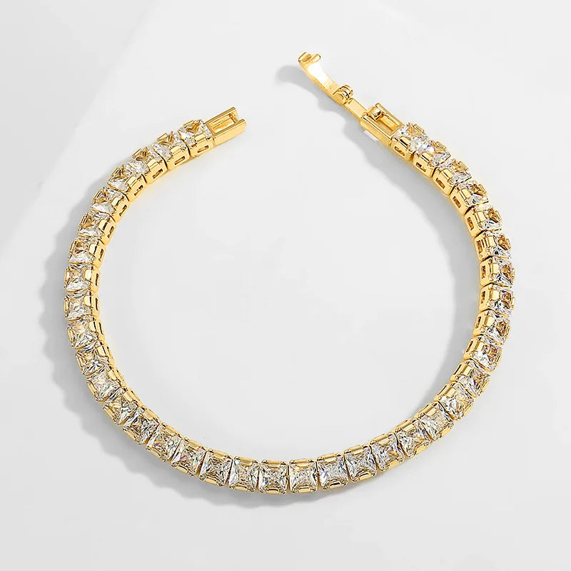 Real Moissanite Bracelet for Women S925 Sterling Silver 4Mm Diamonds Tennis Bangles Chains Sparkling Fine Jewelry