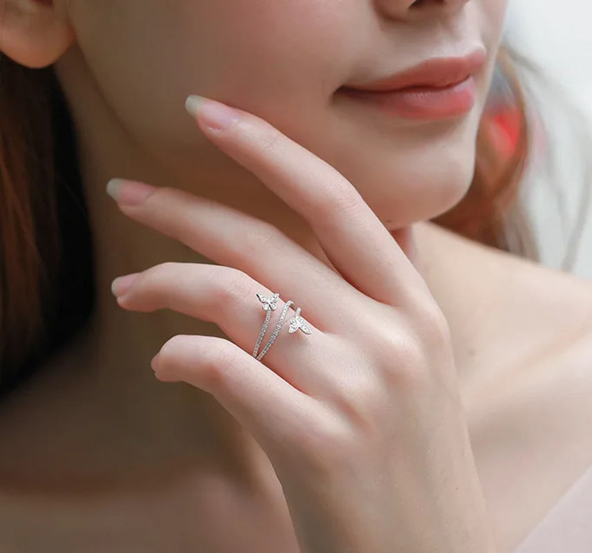 Double Butterfly Ring for Women