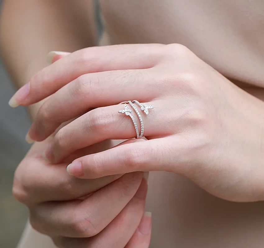 Double Butterfly Ring for Women