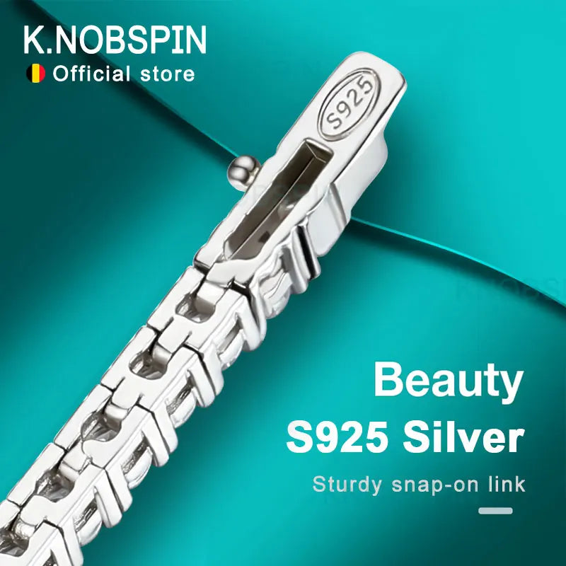 D Color Moissanite Tennis Necklace 925 Sterling Sliver Plated 18K Gold Necklace for Woman Man Hiphop Party Jewelry