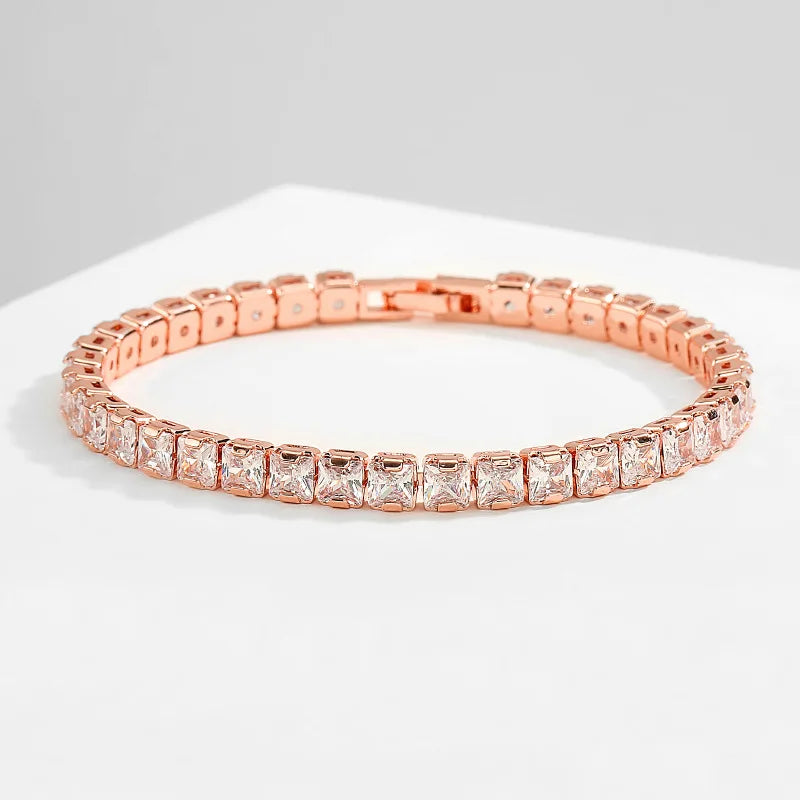 Real Moissanite Bracelet for Women S925 Sterling Silver 4Mm Diamonds Tennis Bangles Chains Sparkling Fine Jewelry
