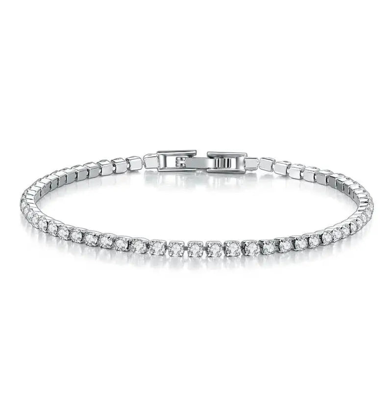 Real Moissanite Bracelet for Women S925 Sterling Silver 4Mm Diamonds Tennis Bangles Chains Sparkling Fine Jewelry