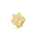 S925 Five Star Moissanite Men Rings Luxury 925 Sterling Silver Ring for Women D VVS round Moissanite Diamond Hip Hop Jewelry