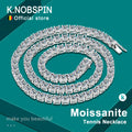D Color Moissanite Tennis Necklace 925 Sterling Sliver Plated 18K Gold Necklace for Woman Man Hiphop Party Jewelry