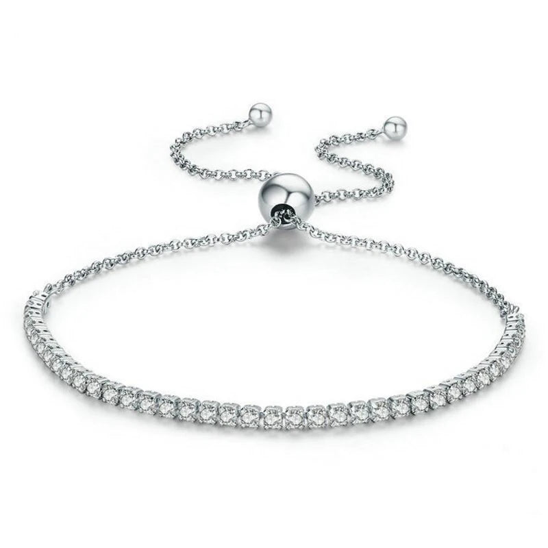 Real Moissanite Bracelet for Women S925 Sterling Silver 4Mm Diamonds Tennis Bangles Chains Sparkling Fine Jewelry