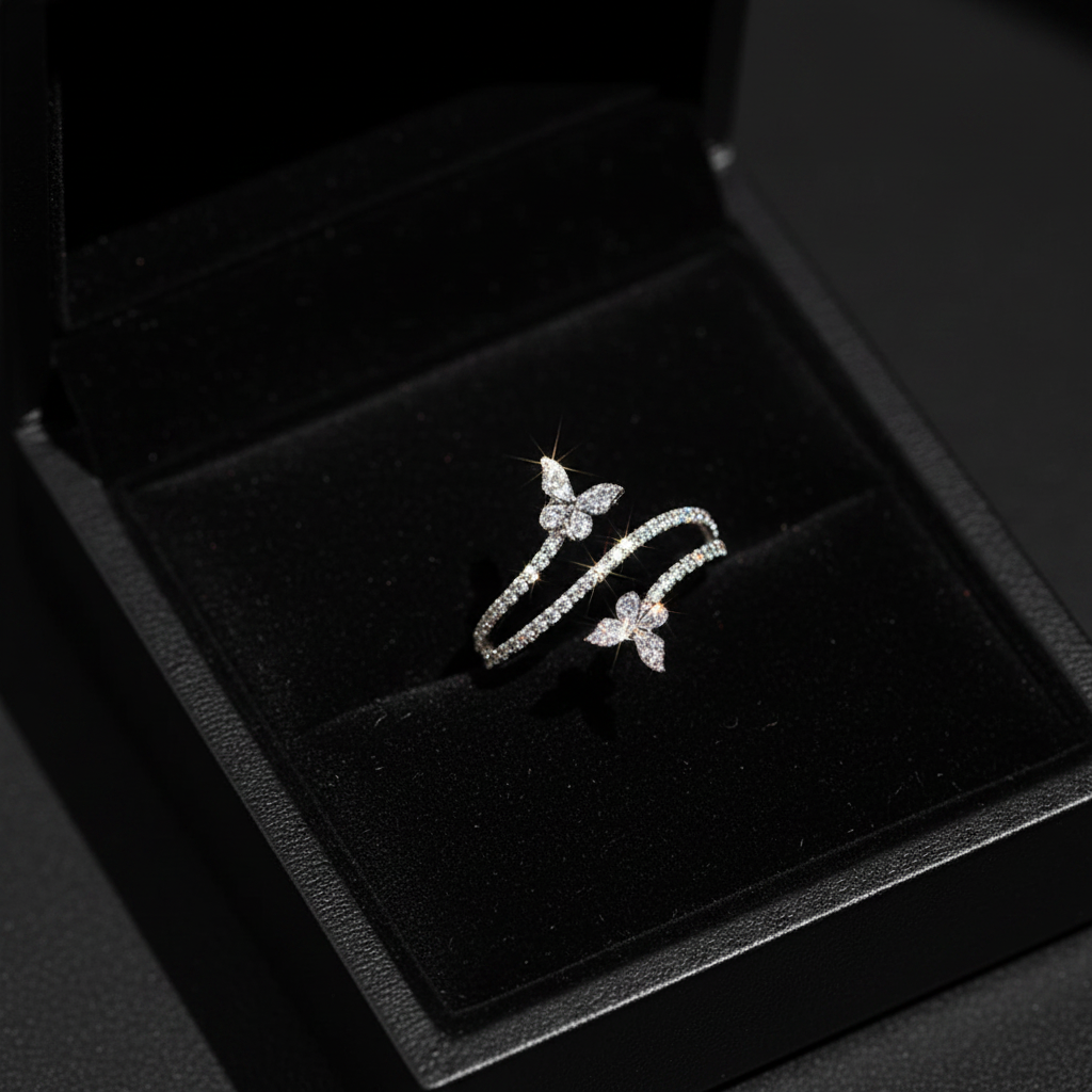 Double Butterfly Ring for Women