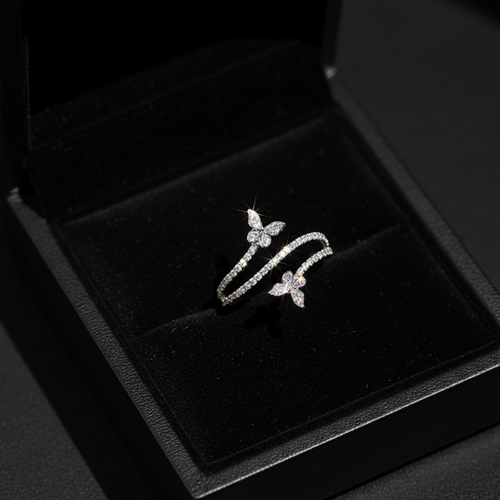 Double Butterfly Ring for Women