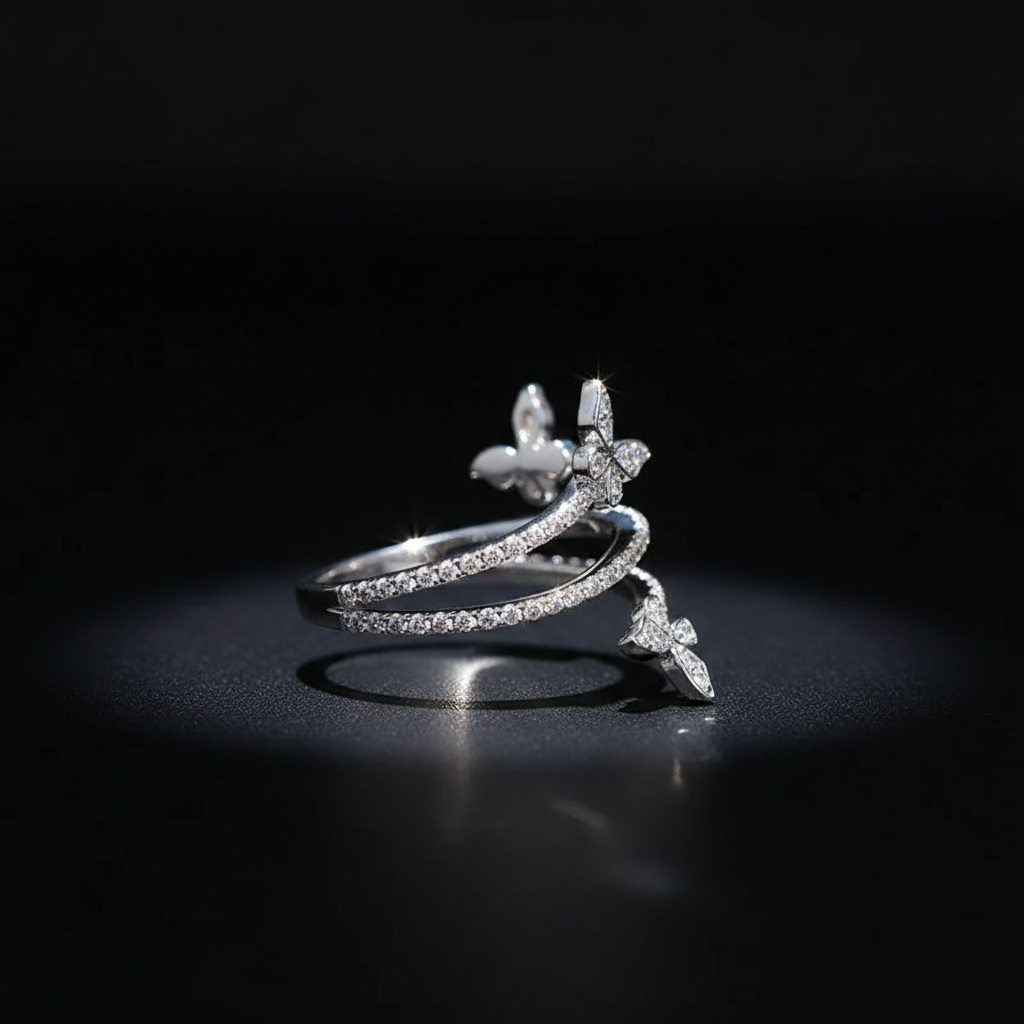 Double Butterfly Ring for Women