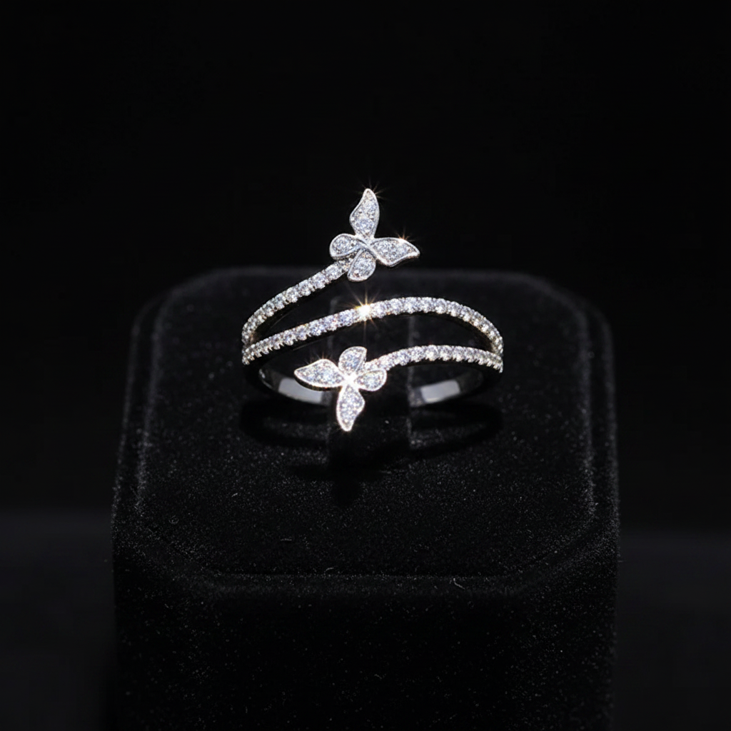 Double Butterfly Ring for Women